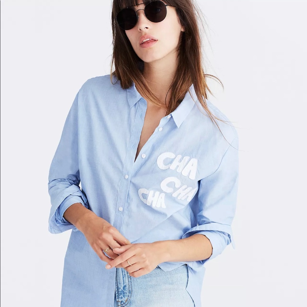 Madewell Oversized Ex-Boyfriend Cha Cha Cha Shirt. Button up. Size medium.